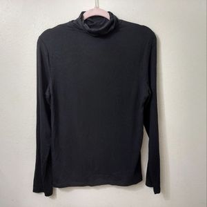 Chico's Felicity Jersey Turtleneck Top Black Size 8 